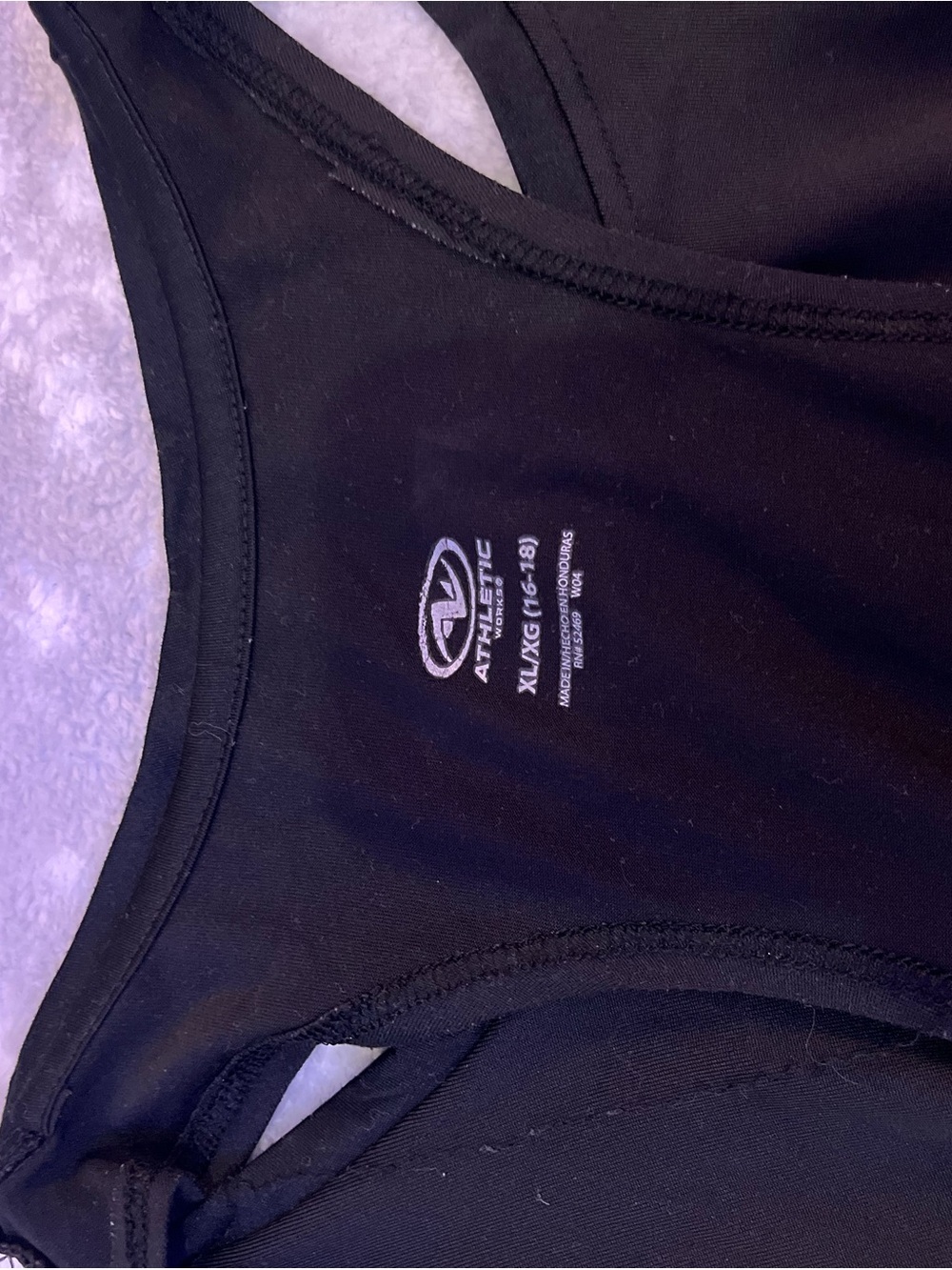 Athletic Works Black Racerback Tank with Shelf Support